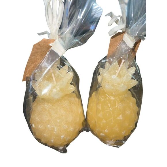 pineapple candles Set Of 2‎ New Hand Poured By Vance Kitira 5.5” - Picture 3 of 5